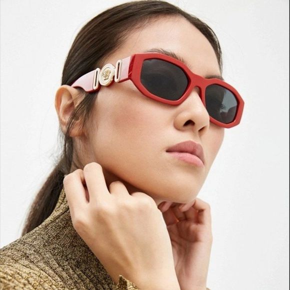 Versace VE4361 533087 Sunglasses Red Gray Oval Unisex - Picture 1 of 10